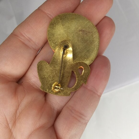 VTG Pin Brooch Lion Articulated moveable poseable head whimsical fun enamel - Picture 12 of 16